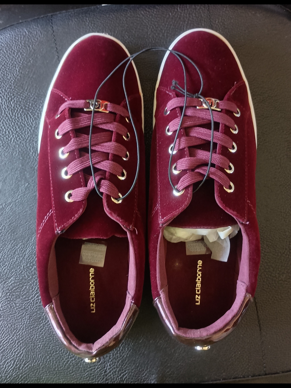Liz Claiborne Burgundy Velvet Sneakers